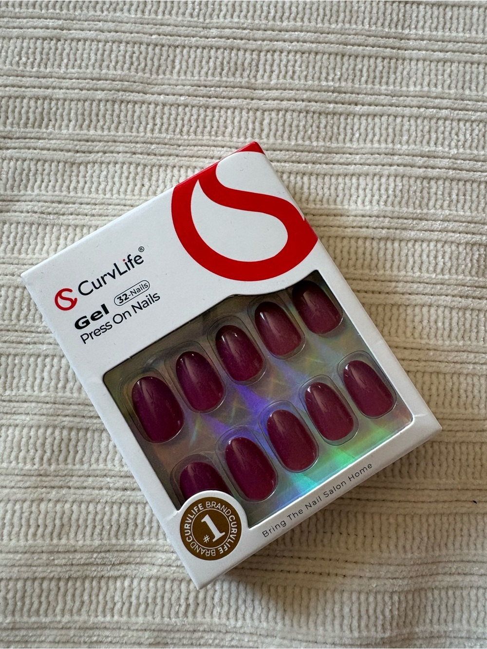 Curvlife Gel Press On Nails – Deep Plum - Picture 2 of 7